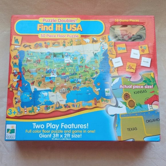 Find It USA 50 Piece Giant Floor Puzzle & Game 3ft by 2ft - Picture 1 of 5